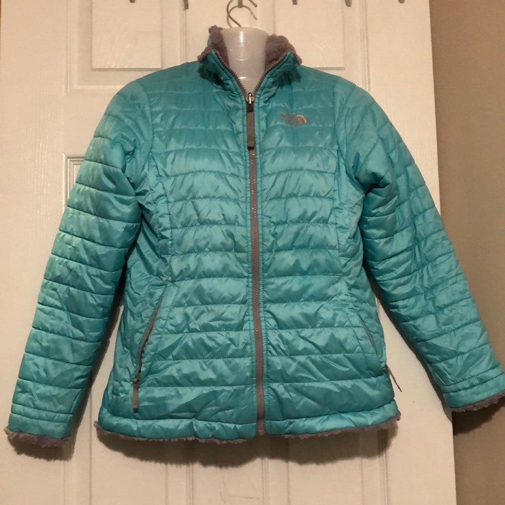 Girls Reversible NorthFace Coat - Picture 3 of 14